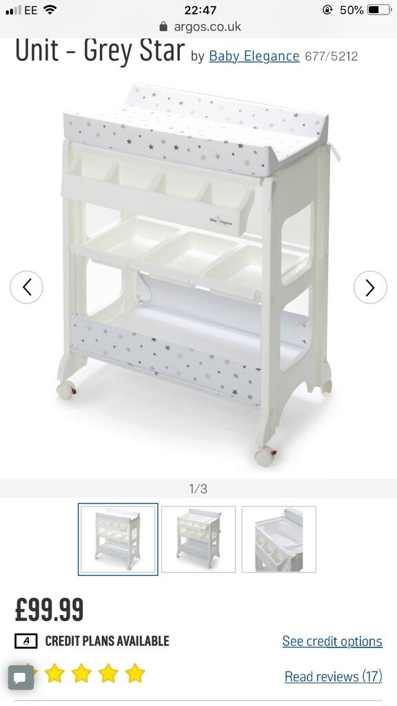 baby changing unit argos